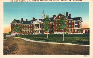 Vintage Postcard Main Building US Veterans Administration Facility Roanoke VA
