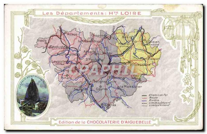 Postcard Old MAPS Chocolaterie d & # 39Aiguebelle High St. Michael Chapel Loi...