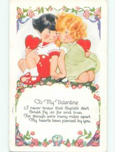 Divided-Back VALENTINE DAY SCENE Great Postcard W8055