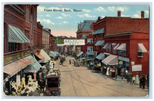 c1930's Front Street Colonial Cafe Stores Cars Bath Maine ME Vintage Postcard