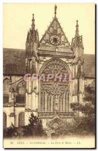 Old Postcard Sens La Cathedrale La Porte Moses