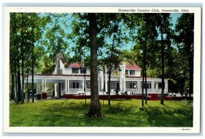 c1940 Greenville Country Club Exterior Building Greenville Ohio Vintage Postcard