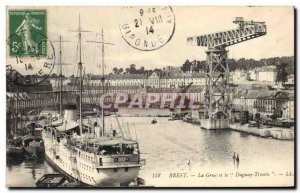 Old Postcard Boat War Brest Crane and Duguay Trouin