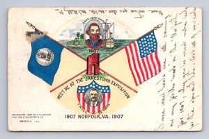 JAMES SMITH PATRIOTIC JAMESTOWN EXPOSITION OLD MILL VIRGINIA DPO POSTCARD 1906