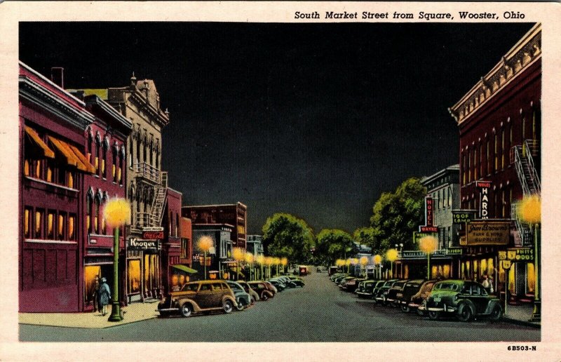 Wooster Ohio South Market Street View From The Square Vintage Postcard   1b60a65d64efd145f99c96dd8ee81d61 800 