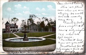 Postcard VT Lyndonville Vermont Park 1909