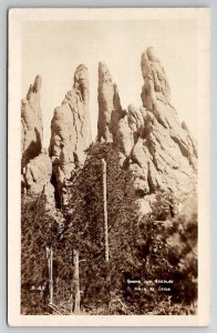 Badlands South Dakota RPPC Among the Needles Photo by Lease Postcard F24