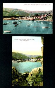 E37 Avalon Santa Catalina Island Rocks Vintage Sugar Loaf Harbor Boats 1910-1912