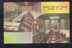 ABERDEEN SOUTH DAKOTA SD CAPITAL CAF� RESTAURANT LINEN ADVERTISING POSTCARD