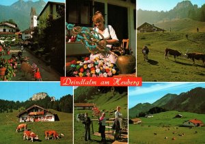 VINTAGE CONTINENTAL SIZE POSTCARD DEINDLALM AM HEUBERG GERMANY