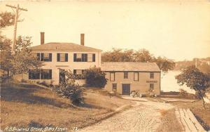 Days Ferry ME A. B. Thwings Store Oliver Plows Dirt Street View Postcard