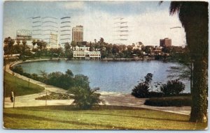 Postcard - Westlake Park - Los Angeles, California