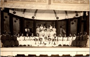 Real Photo Postcard Group of Women Acting Play Wearing Face Paint Cuba New York