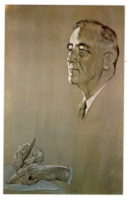 Franklin D Roosevelt, Watercolor Portrait, Library and Museum, Hyde Park NY