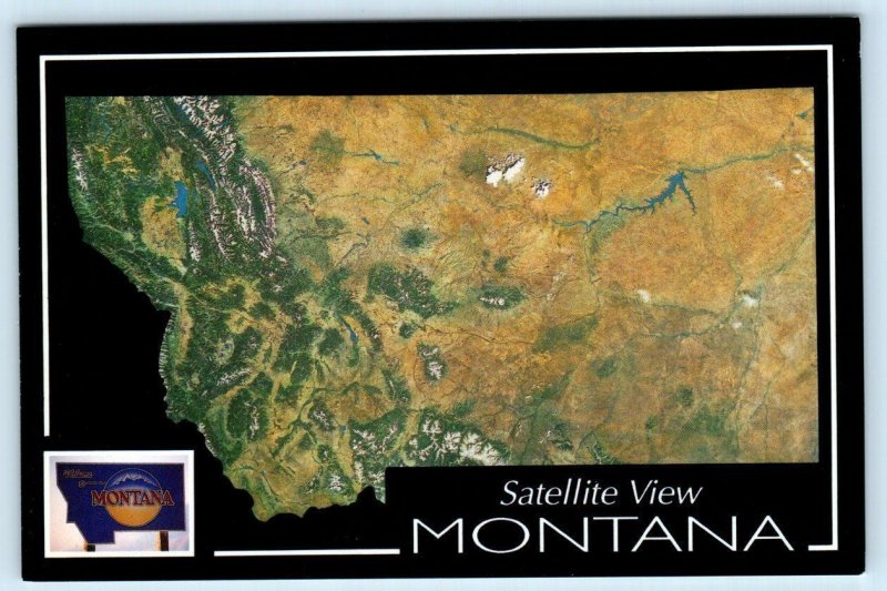 3 Postcards MONTANA, MT ~ Illustrated MAP Cartograph ~ SATELLITE VIEWS 4x6