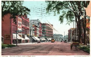 Vintage Postcard 1911 Military Street Port Huron Michigan MI Detroit Publishing