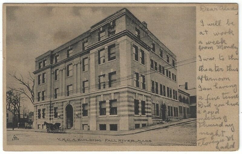 Fall River,  Massachusetts, Vintage Postcard View of The Y.M.C.A. Building, 1905