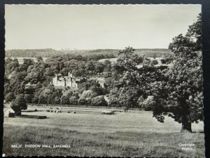 Derbyshire BAKEWELL Haddon Hall showing CAR PARK c1950s RP Postcard by Frith