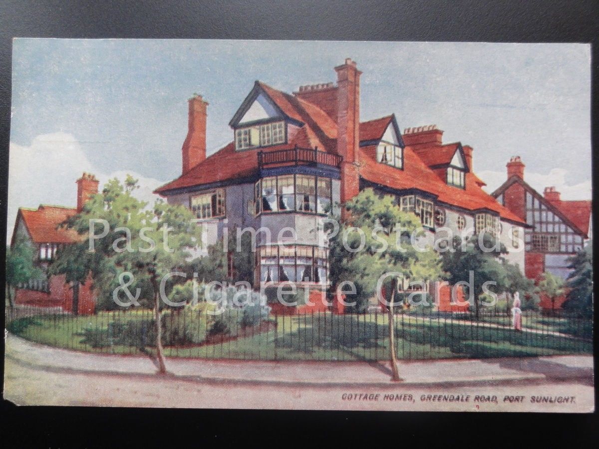 Cottage Homes, Greendale Road, Port Sunlight Old PC Artist Drawn
