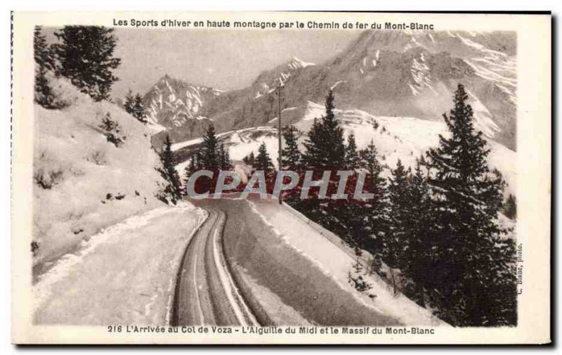 Old Postcard The d & # 39Hiver Mountain Sports For the Mont Blanc Railway L &...