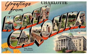 Greetings from Charlotte North Carolina LARGE LETTER