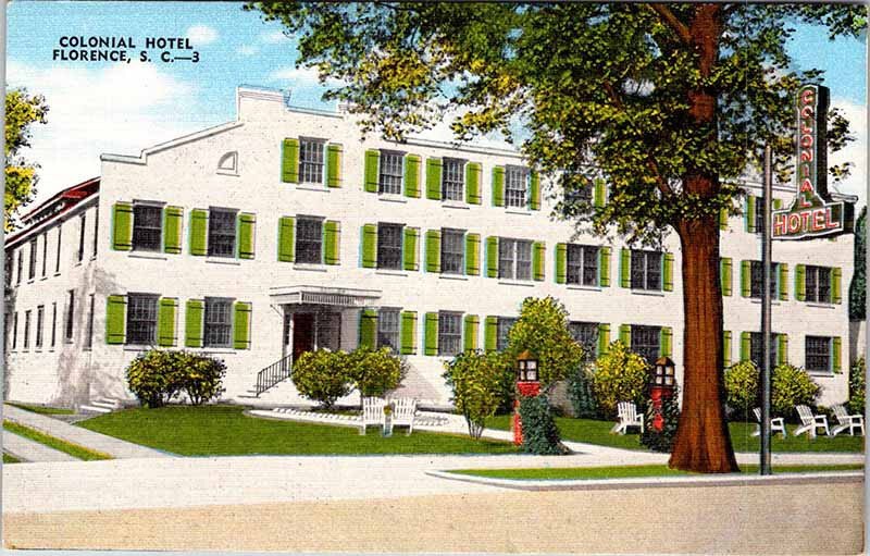 Postcard HOTEL SCENE Florence South Carolina SC AM2360