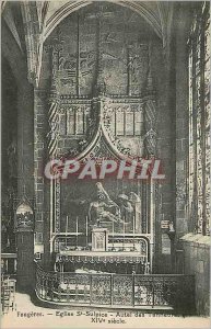 Old Postcard Fougeres The Saint Sulpice Church Altar Tanners XIVth Century