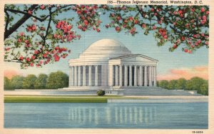 Vintage Postcard 1920's View of Thomas Jefferson Memorial Washington D. C.