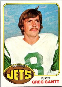 1976 Topps Football Card Greg Gantt New York Jets sk4392