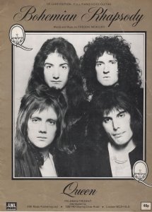 Queen Bohemian Rhapsody Ultra Rare EMI UK 1st Edition XL Sheet Music