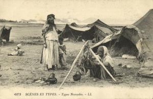 North African Desert Nomads with Tents (1910s) LL. Scenes et Types, Postcard