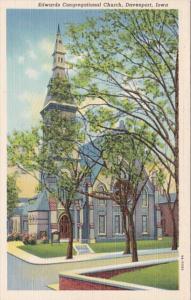 Iowa Davenport Edwards Congregational Church Curteich