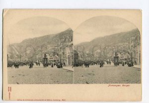 286740 NORWAY Bergen Vintage Stereo view postcard