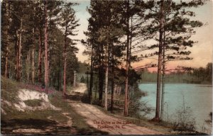 Postcard NC Pinehurst Lake near Golf Course Albertype Hand-colored 1930s S76