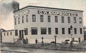 Oxford Junction Iowa Topaz Creamery GW Simpson Co Vintage Postcard AA63810
