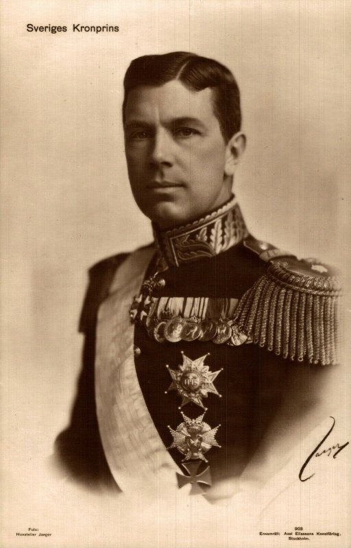 Sveriges Kronprins Gustav of Sweden Royalty Vintage RPPC 08.44