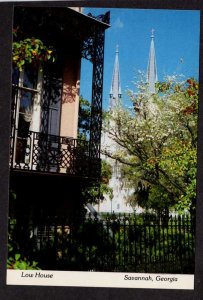 GA Low House Lace Iron Work Baptist Church Savannah Georgia Postcard