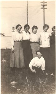 Vintage Postcard 1910's Group Photo of Beautiful Women Ladies School Friends