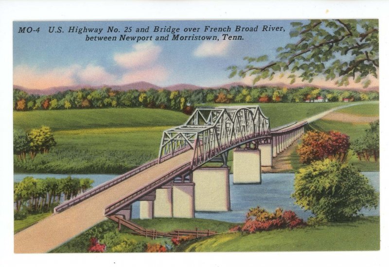 TN - French Broad River Bridge Between Newport & Morristown