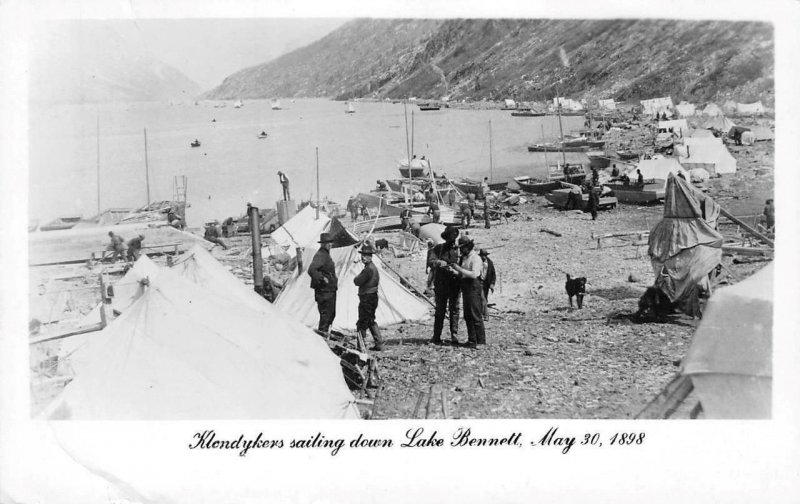 RPPC Lake Bennett 1898 Klondike Gold Rush Yukon c1940s Photo Vintage Postcard