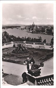 Hungary Budapest View From Royal Palace  Vintage RPPC 09.47