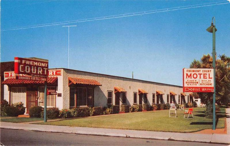 Santa Cruz California birds eye view Fremont Court Motel vintage pc Z21777