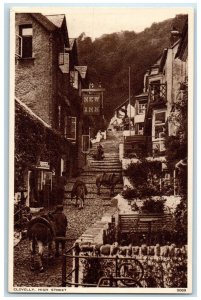 c1920's New Inn Clovelly High Street Devon England Antique Posted Postcard