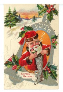 Greeting - Christmas. Santa Claus in Red Suit, Sister's Delight (Winsch)