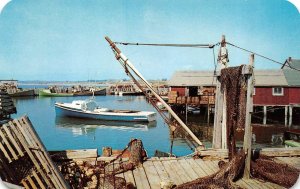 Yarmouth County, NS Canada  FISHING SCENE  Harbor~Docks~Boats  VINTAGE  Postcard