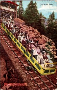 1911 Postcard The Incline Smile Mt. Manitou Scenic Incline Railway Car, Colorado