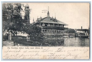 Akron Ohio Postcard Pavilion Silver Lake Boat Steamer Ship 1906 Vintage Antique
