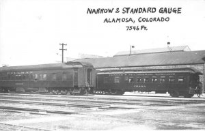 Alamosa Colorado Narrow and Standard Gauge Railroad Real Photo Postcard AA50944