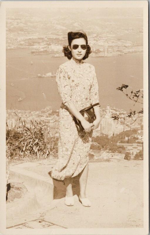 Young Woman Hong Kong China Unused 1940s Real Photo ?? Postcard E40