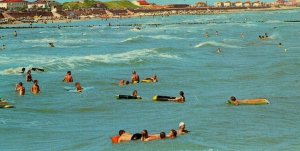 Postcard  Fun in the Gulf of Mexico Surf, Galveston, TX.      S5